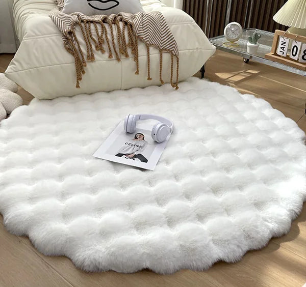 Bubble Plush Fluffy Round Carpet Rug