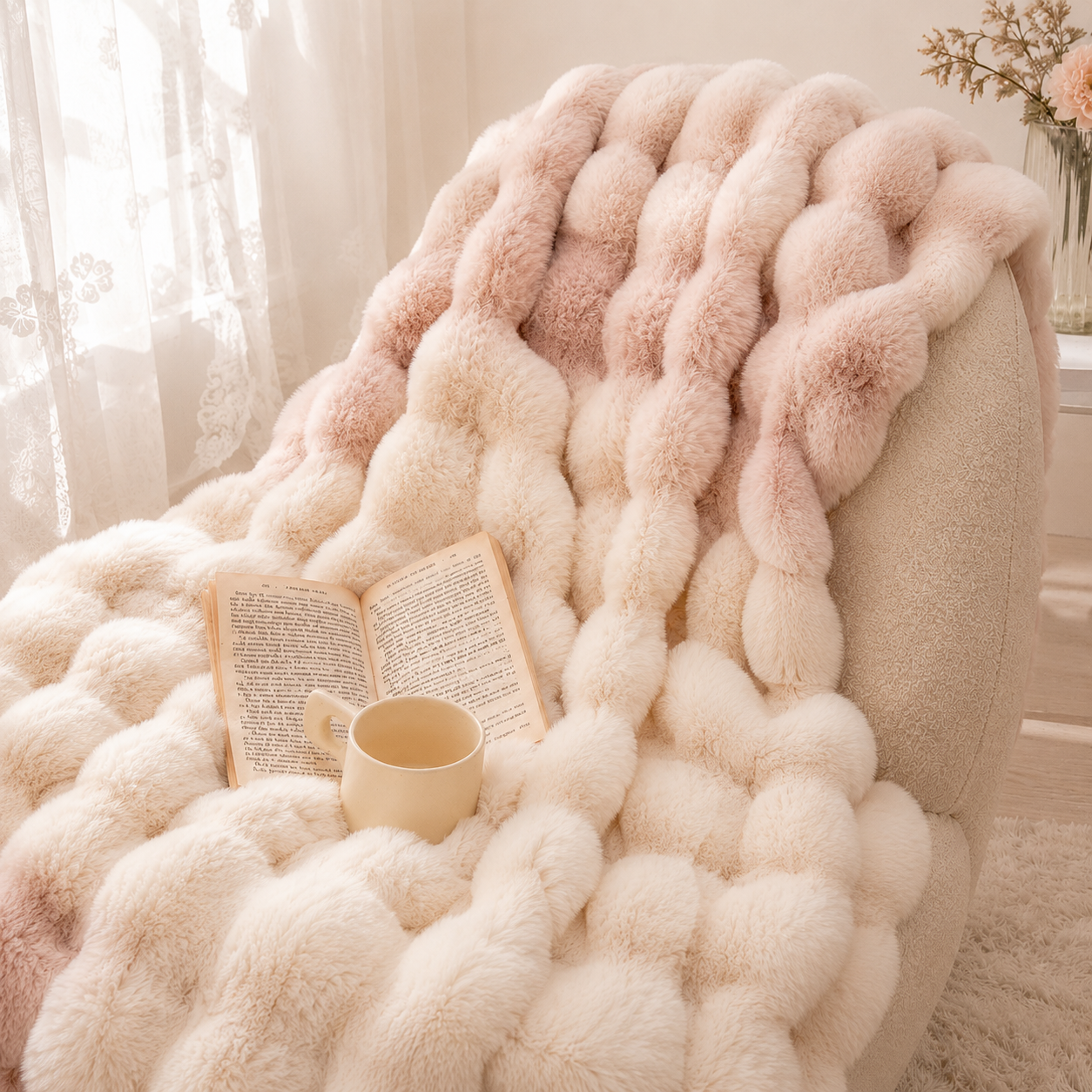 Bubble Plush™ Rabbit Faux Fur Velvet Blanket