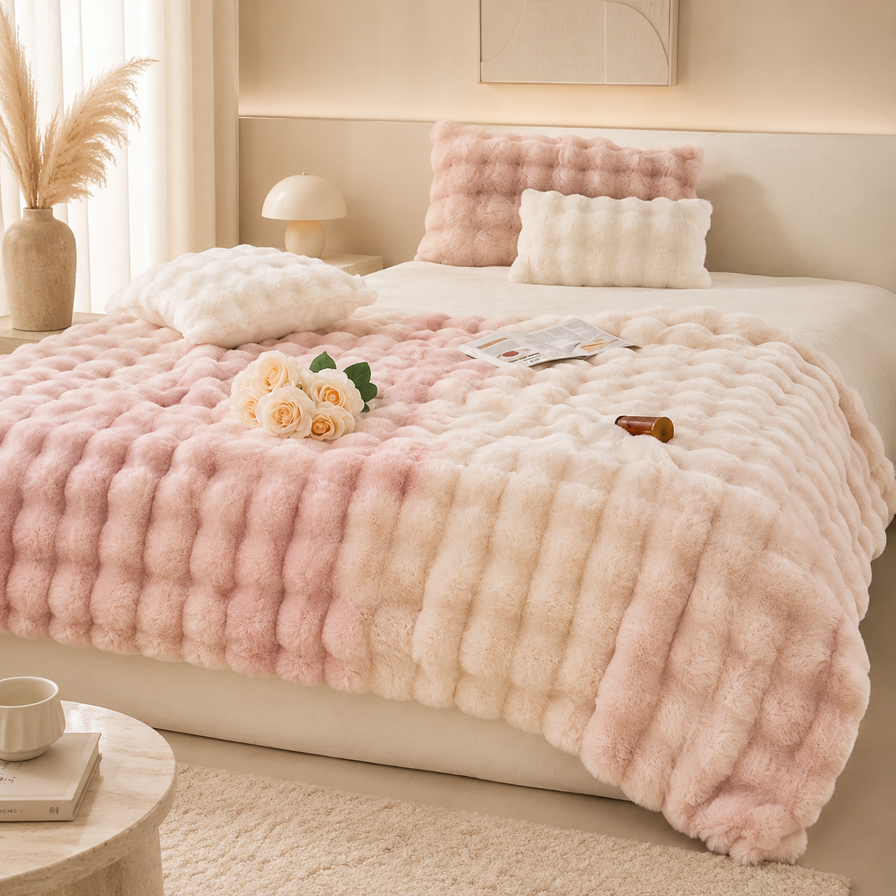 Bubble Plush™ Rabbit Faux Fur Velvet Blanket