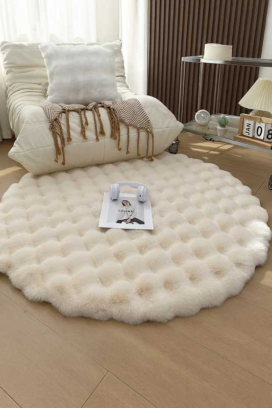 Bubble Plush Fluffy Round Carpet Rug