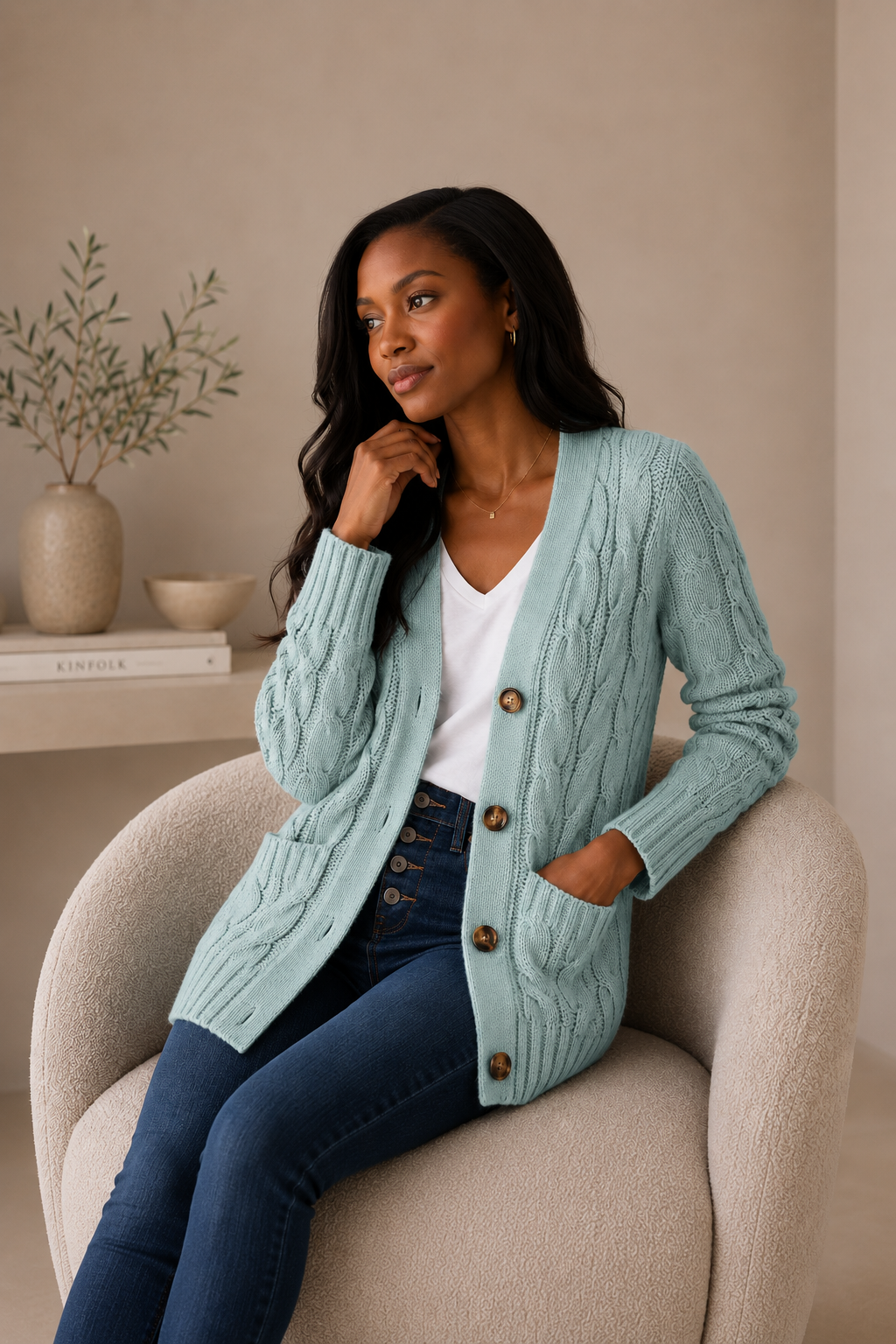 Cable knit Cardigan