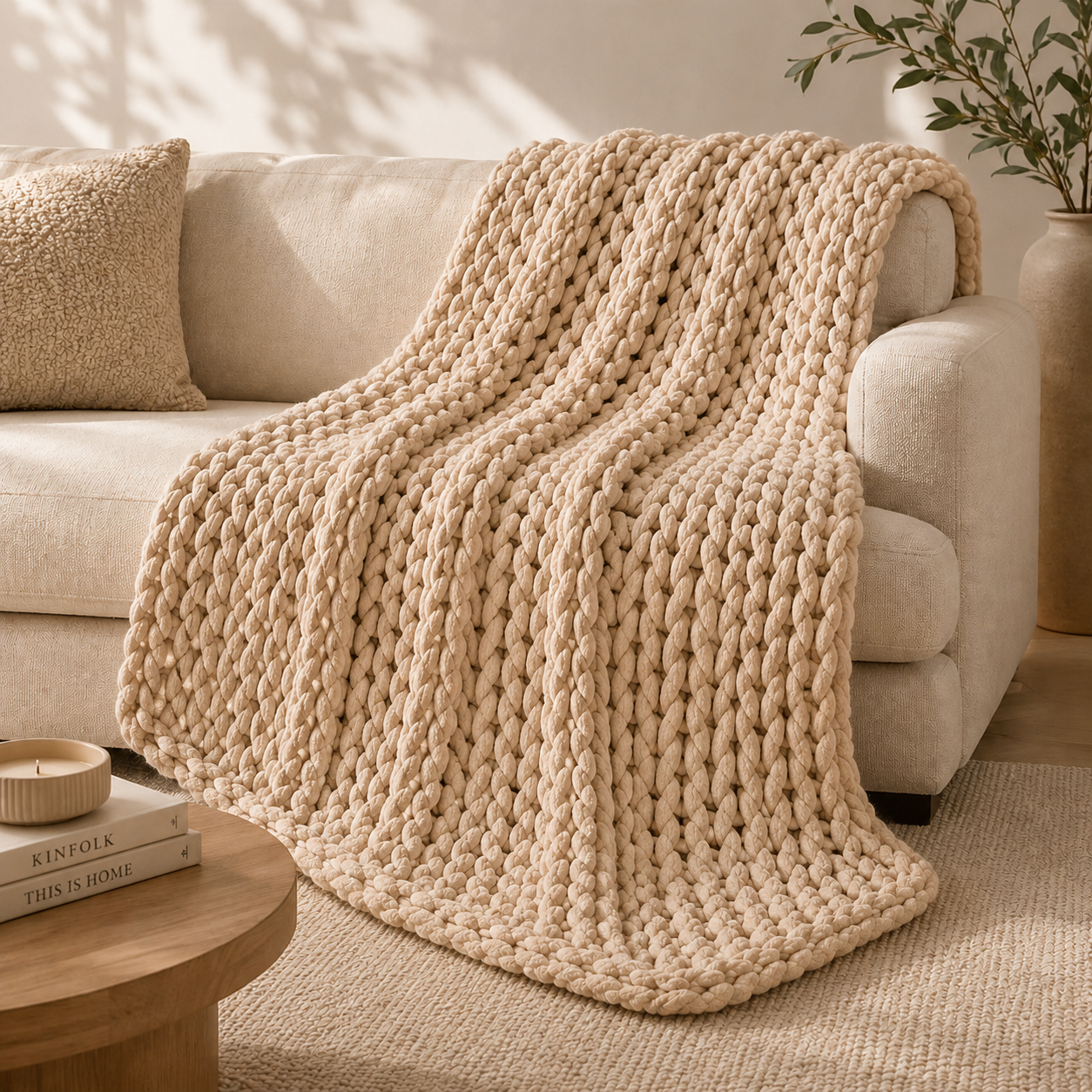 Cloud-Knit™ MAX Handmade Thick-Knit Chennile Blanket