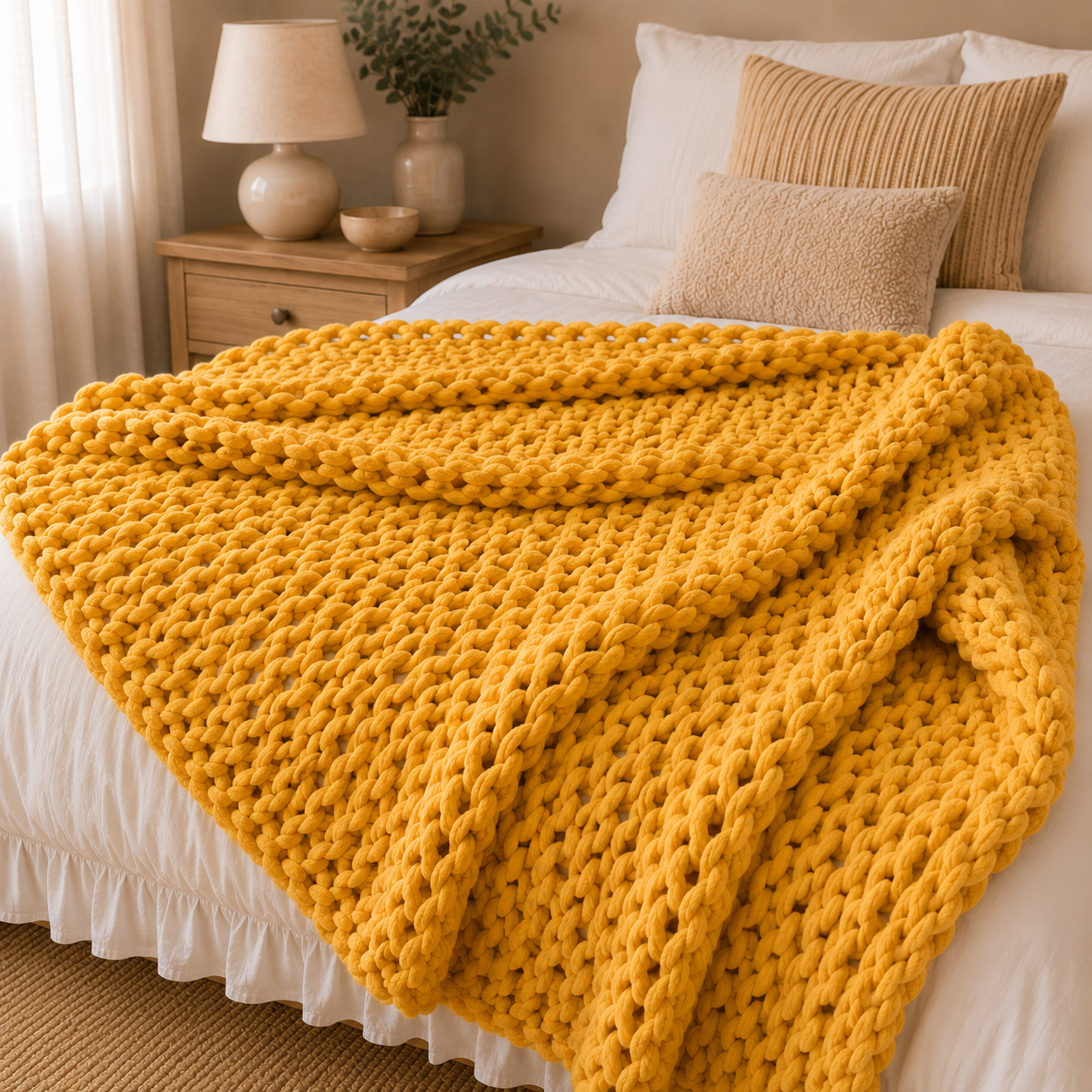 Cloud-Knit™ MAX Handmade Thick-Knit Chennile Blanket