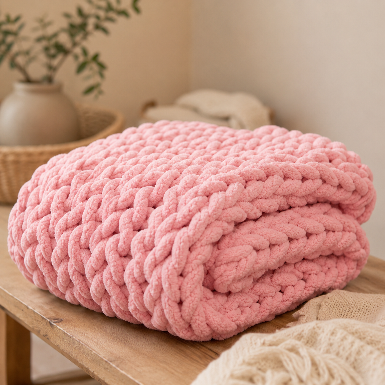 Cloud-Knit™ MAX Handmade Thick-Knit Chennile Blanket