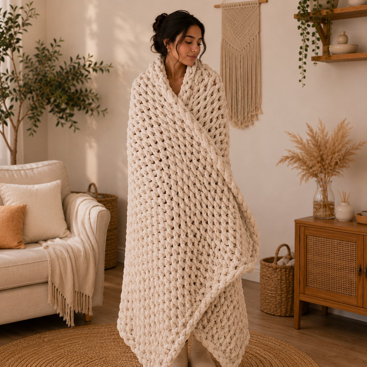 Cloud-Knit™ MAX Handmade Thick-Knit Chennile Blanket