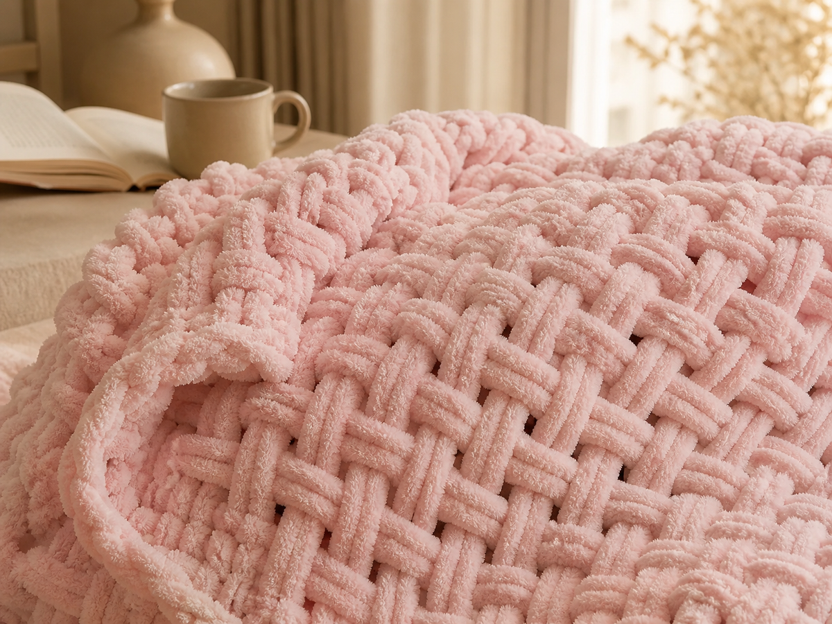 Pink Close up Cross-knit