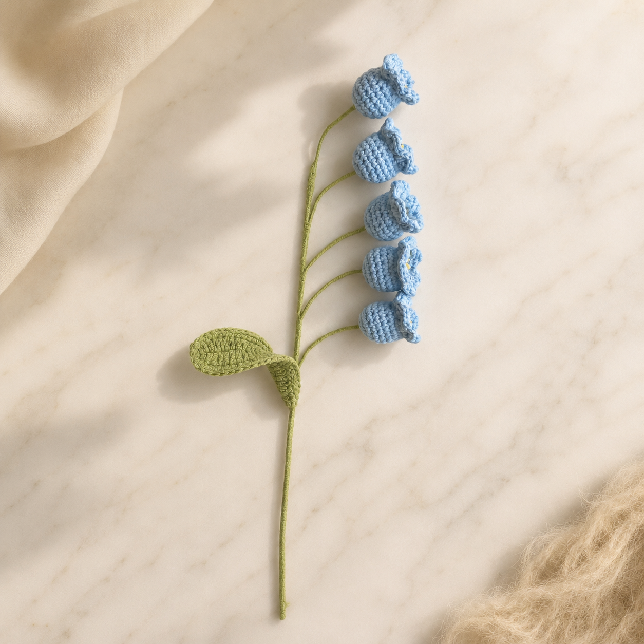 Hand-Knit Wool Bellflower Bouquet