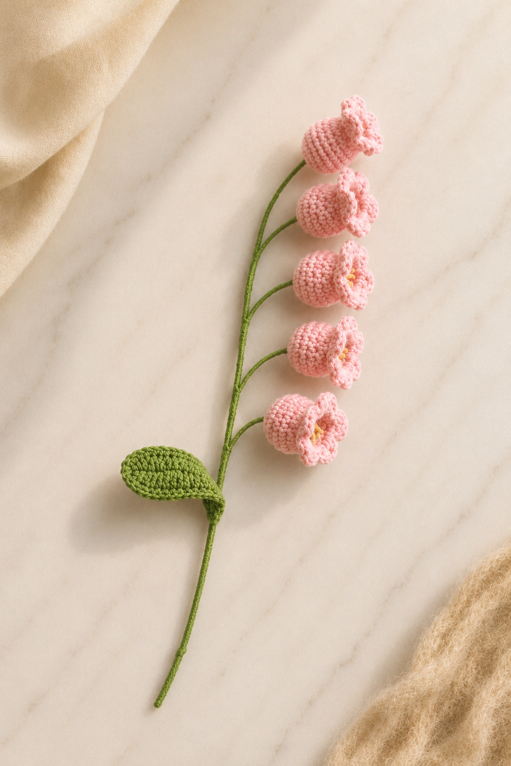 Hand-Knit Wool Bellflower Bouquet