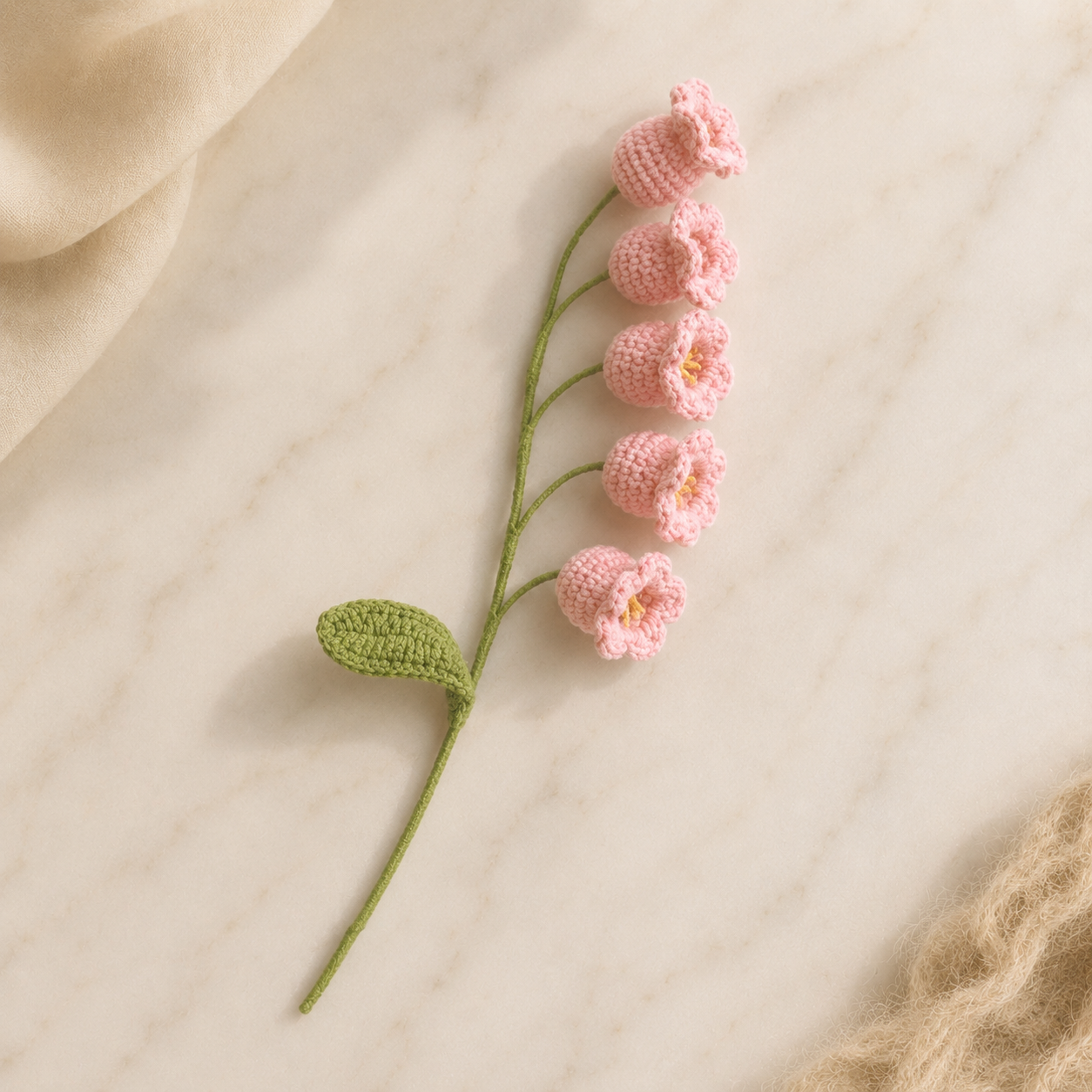 Hand-Knit Wool Bellflower Bouquet