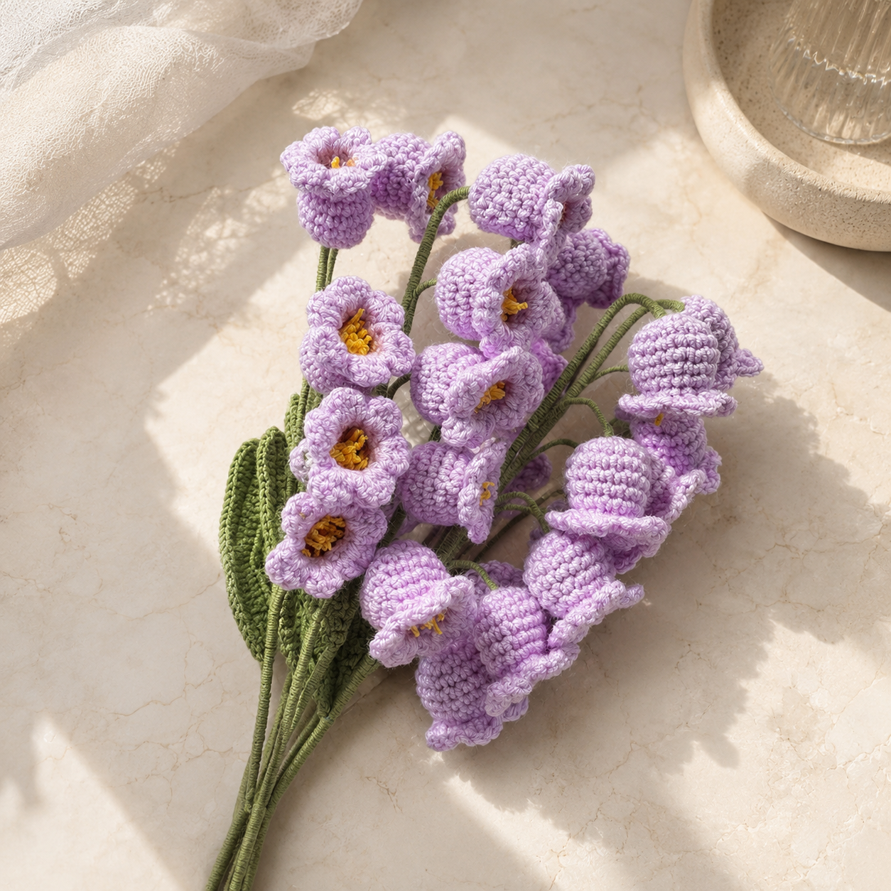 Hand-Knit Wool Bellflower Bouquet
