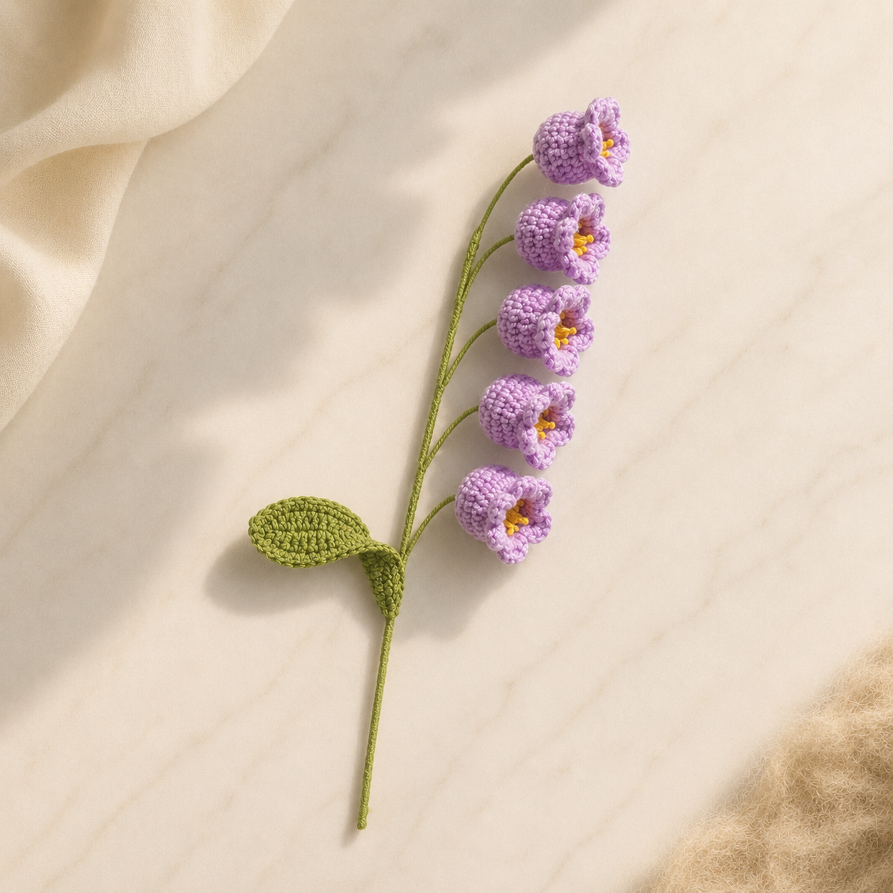 Hand-Knit Wool Bellflower Bouquet