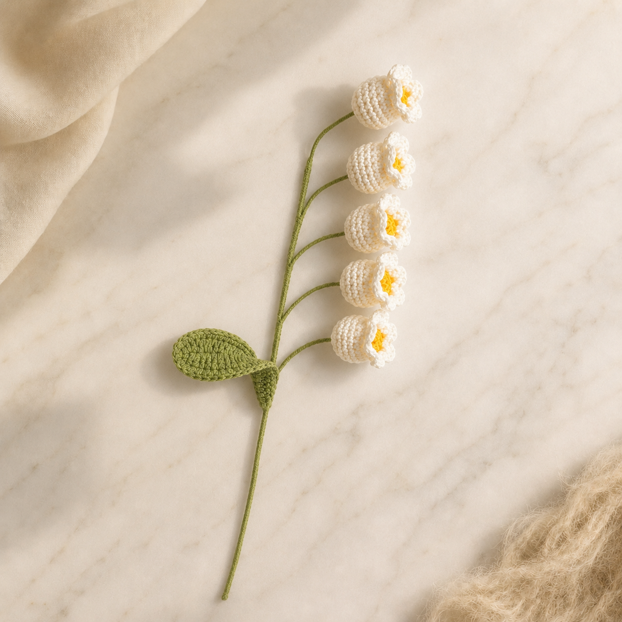 Hand-Knit Wool Bellflower Bouquet