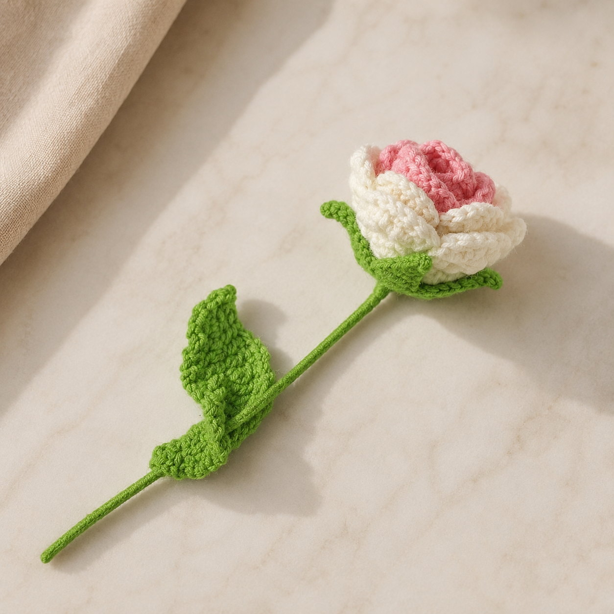 Hand Knit Rose Wool Flower Bouquet