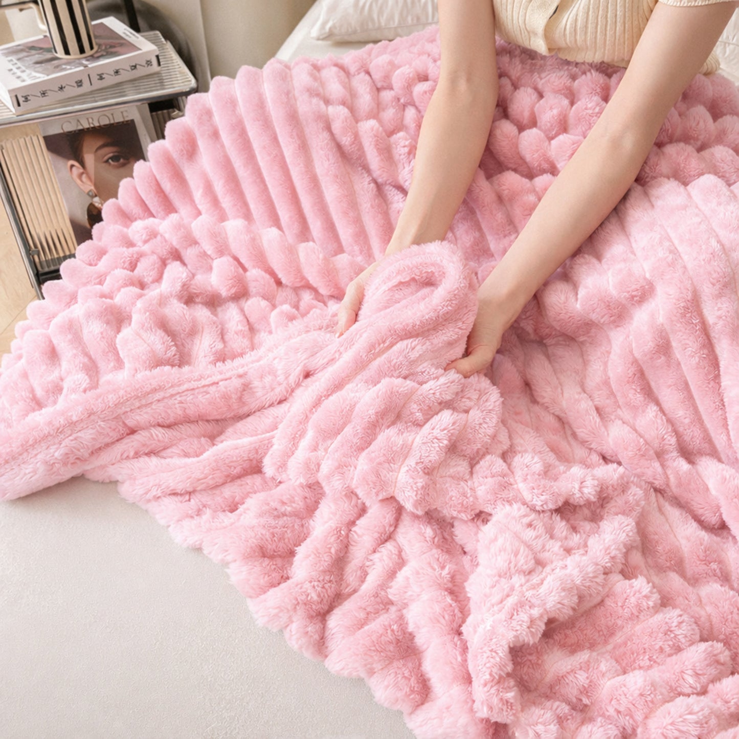 CloudLuxe™ Faux Rabbit Fur Throw Blanket