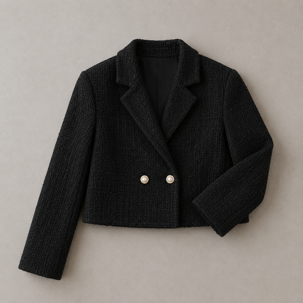 Relaxed Cropped Woolen Blazer Jacket