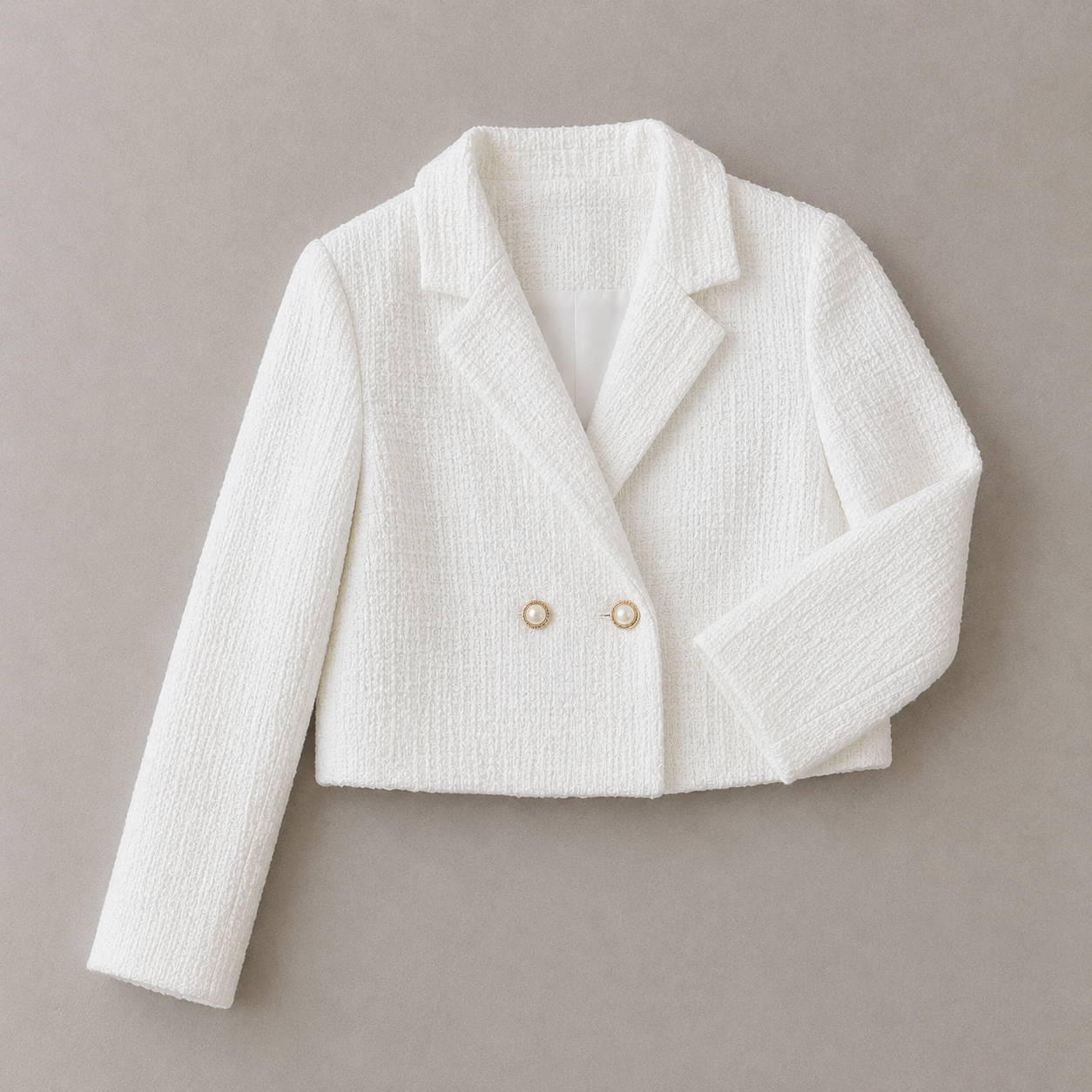Relaxed Cropped Woolen Blazer Jacket