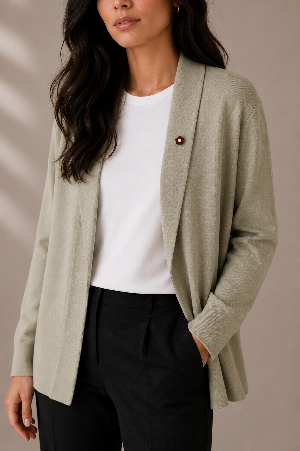 Relaxed Wool Base Formal Light Cardigan Sweater