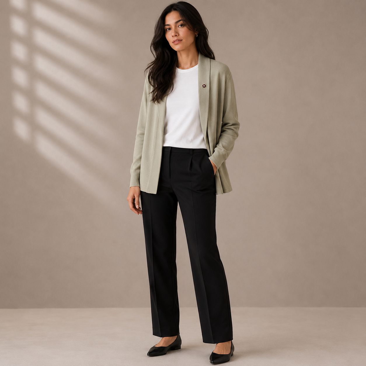 Relaxed Wool Base Formal Light Cardigan Sweater