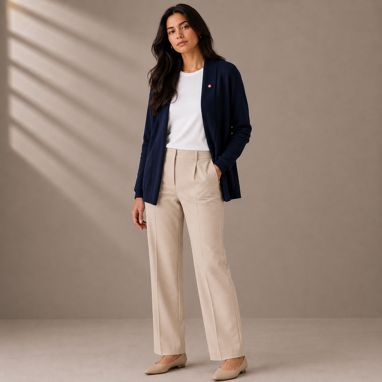 Relaxed Wool Base Formal Light Cardigan Sweater