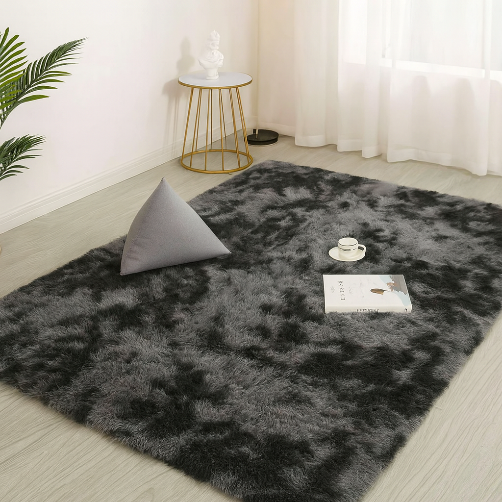 Solid Rug Fluffy Tie-Dye Plush Luxury Carpet