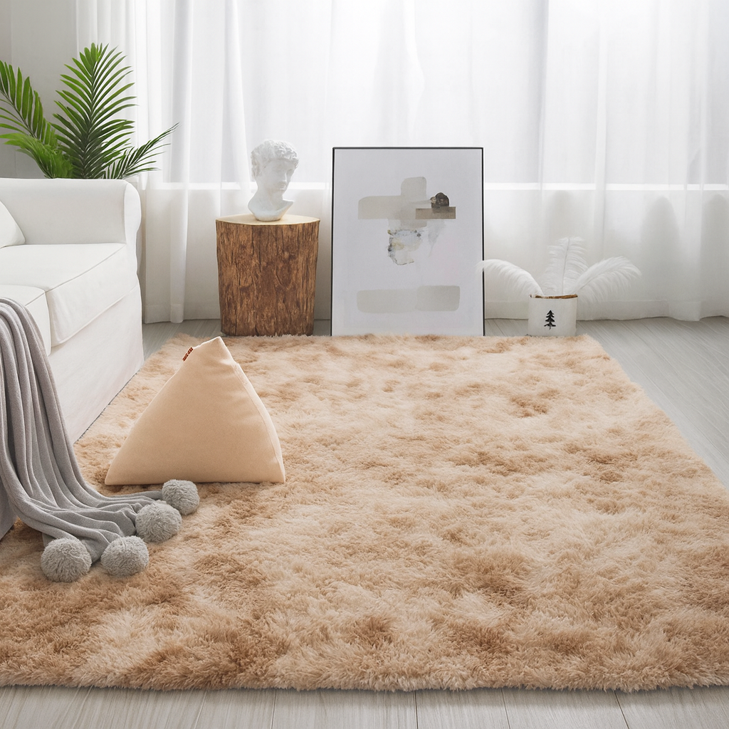 Solid Rug Fluffy Tie-Dye Plush Luxury Carpet