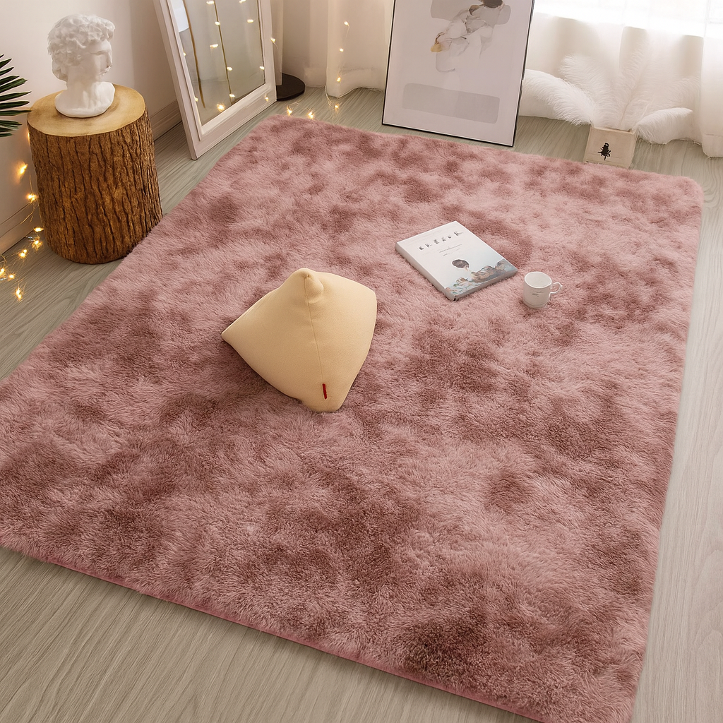 Solid Rug Fluffy Tie-Dye Plush Luxury Carpet