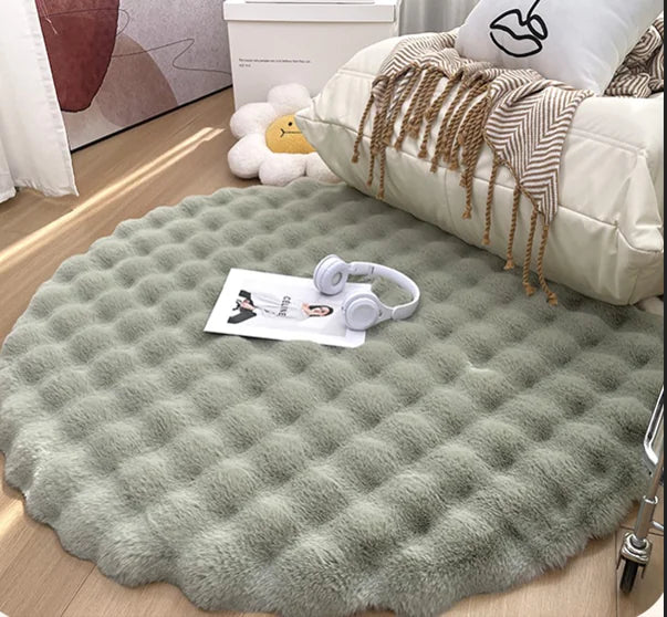 Bubble Plush Fluffy Round Carpet Rug