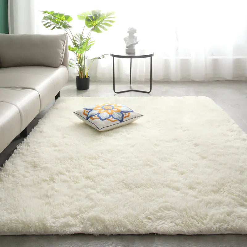 Solid Rug Fluffy Tie-Dye Plush Luxury Carpet