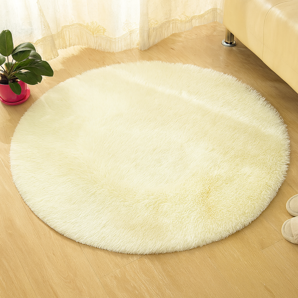Tie-Dye Round Plush Faux Fur Rug Carpet